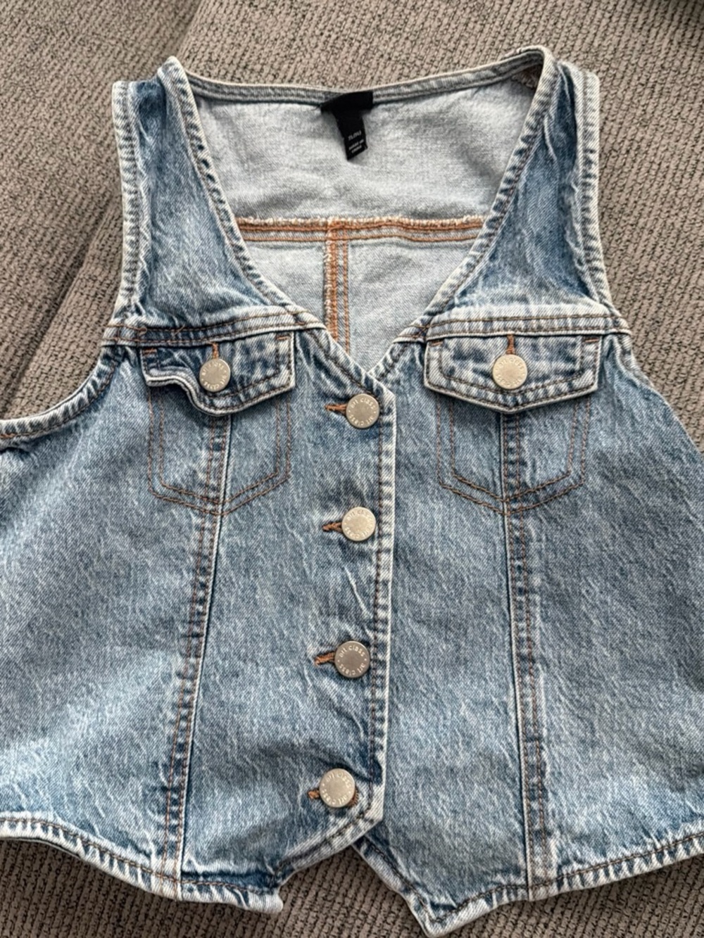 art class Light Blue Denim Button-Front Vest